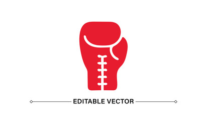 Red Boxing Glove Icon for Sports and Fitness Icon
