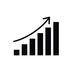 Growth Chart Vector Icon for Business and Financial Progress