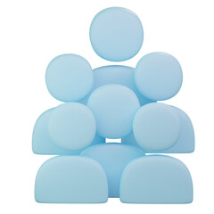 Light Blue Abstract Group Representation on Transparent Background