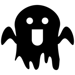 flying ghost silhouette icon, for halloween event