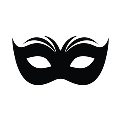 Black Masquerade Mask With Stylized Eyebrows On White Background Keywords: mask, masquerade, costume, disguise, face
