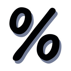 Hand drawn percentage symbol clipart Percent doodle Discount voucher sign Income tax Single element for design