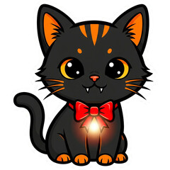vector illustration of cartoon cat