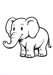 Obraz premium Cartoon elephant illustration for education and design projects