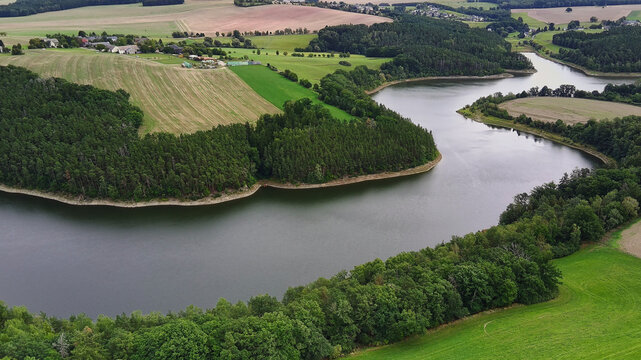 Hohenleuben reservoir from above