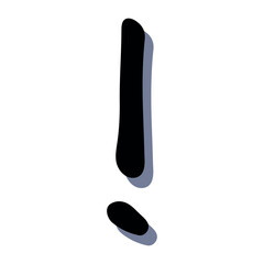Hand drawn exclamation mark clipart Single element for design