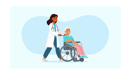 Fototapeta premium vector of a doctor treating a patient