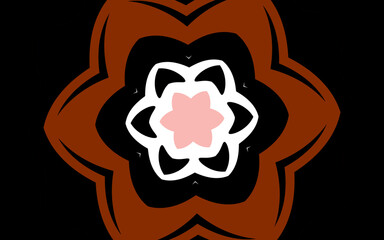 Minimalist Earth Tone Six-Petal Flower Abstract Design