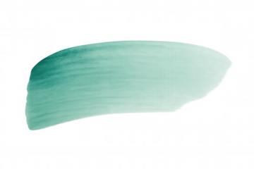 Teal watercolor brush stroke with abstract texture, painting art banner, and transparent background