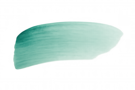 Teal watercolor brush stroke with abstract texture, painting art banner, and transparent background