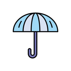 A light blue umbrella with black lines