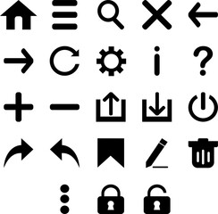 Basic Navigation Outline Icons