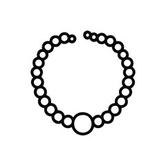 A necklace made of connected beads with a large bead at the bottom