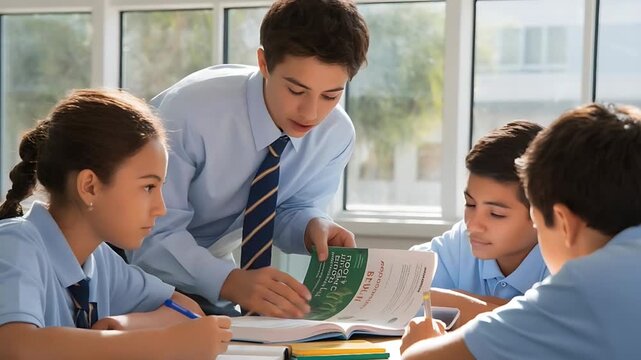 Engaged Learning: Teacher Guiding Students Through Lesson