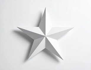 Obraz premium Faceted White Five-Pointed Sculptural Star