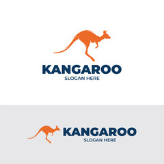 Silhouette of kangaroo logo design 