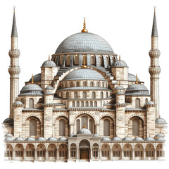 Fototapeta premium Intricate Architectural Illustration of Historic Mosque Design