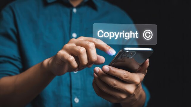 Protecting intellectual property with digital copyright on a smartphone screen