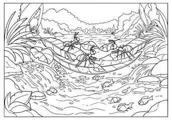 Obraz premium coloring book of ant