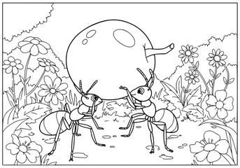 Obraz premium coloring book of ant
