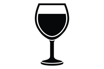wine glass silhouette icon. Vector clipart black illustration design