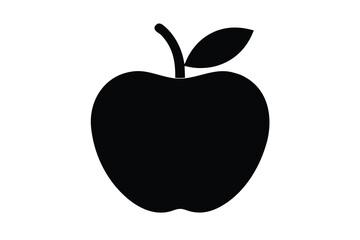 apple silhouette icon. Vector clipart black illustration design