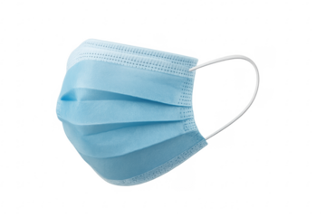 Surgical face mask preventing germ spread on transparent background