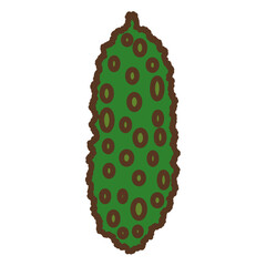 手書き風の単品アイコンイラスト　野菜　ゴーヤ