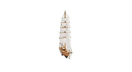 Tall ship isolated on transparent background, a majestic sailing vessel with multiple masts and billowing sails, evoking a sense of adventure and maritime history