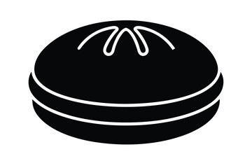 bao bun silhouette icon. Vector clipart black illustration design