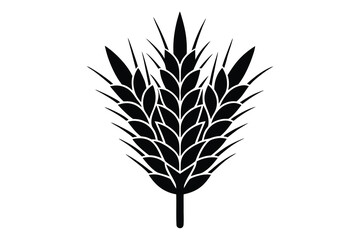 barley silhouette icon. Vector clipart black illustration design