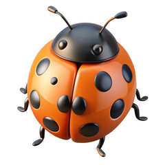 Obraz premium Realistic 3d ladybug insect detailed macro view insectile creature macro photography isolated on transparent background