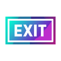 exit sign isolated on white