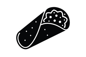burrito silhouette icon. Vector clipart black illustration design