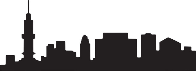 City Skyline Silhouette Vector Illustration Urban Landscape Architectural Structure