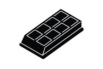 chocolate bar silhouette icon. Vector clipart black illustration design