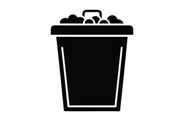 compost bin silhouette icon. Vector clipart black illustration design