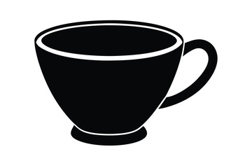 cup silhouette icon. Vector clipart black illustration design