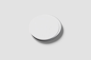Blank coaster mockup with grey background 