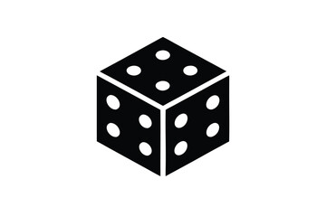 dice silhouette icon. Vector clipart black illustration design