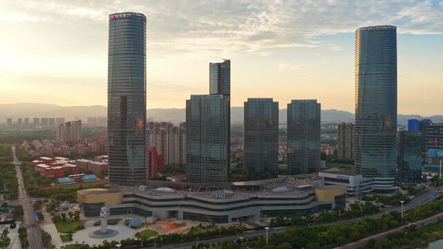 Changsha City Skyline at Sunset