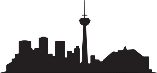 Obraz premium Kuala Lumpur Skyline Silhouette Vector Icon Cityscape Landmark On Transparent Background