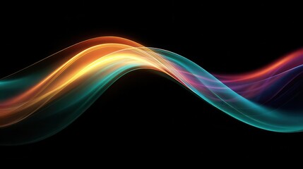 Colorful Waves of Light Flowing in a Dark Background
