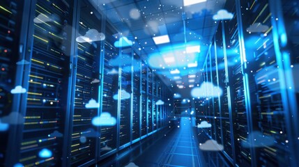 Big data cloud computing data center background