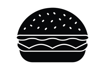 hamburger silhouette icon. Vector clipart black illustration design