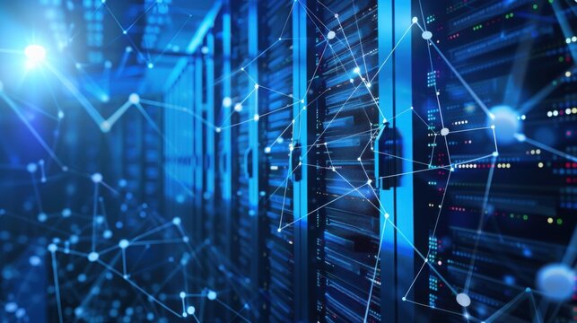Big data cloud computing data center background