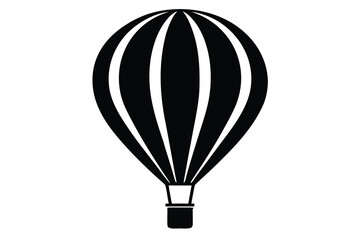 Fototapeta premium hot air balloon silhouette icon. Vector clipart black illustration design