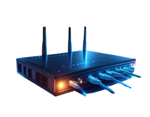 wireless router surrounded by glowing ether 789336