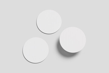 Blank coaster mockup with grey background 