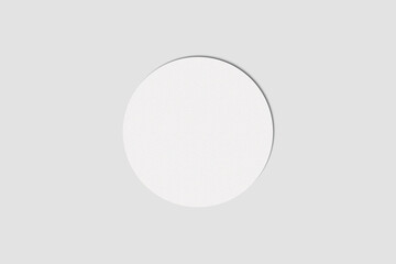 Blank coaster mockup with grey background 